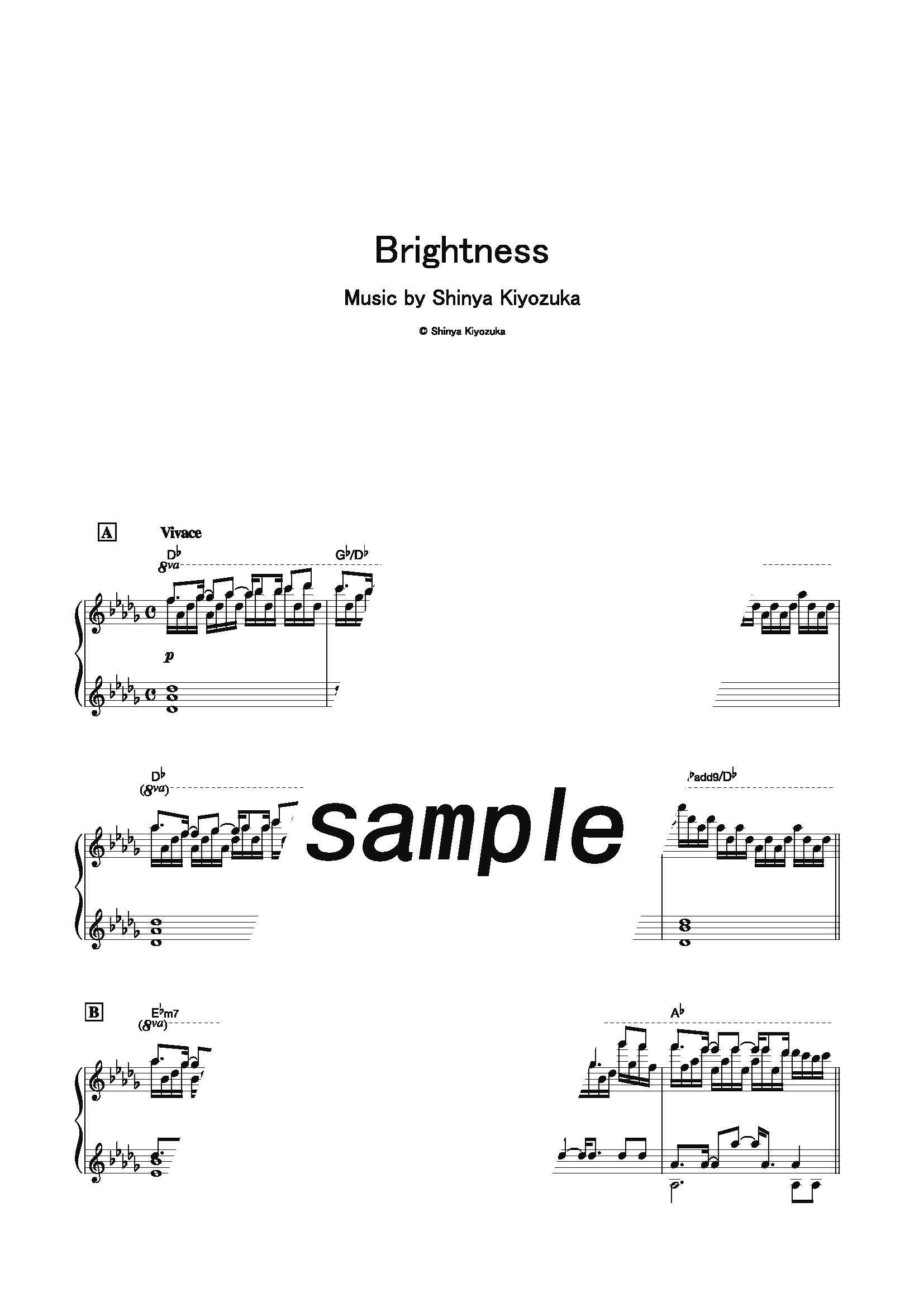 【楽譜】Brightness／清塚信也 (ピアノソロ)