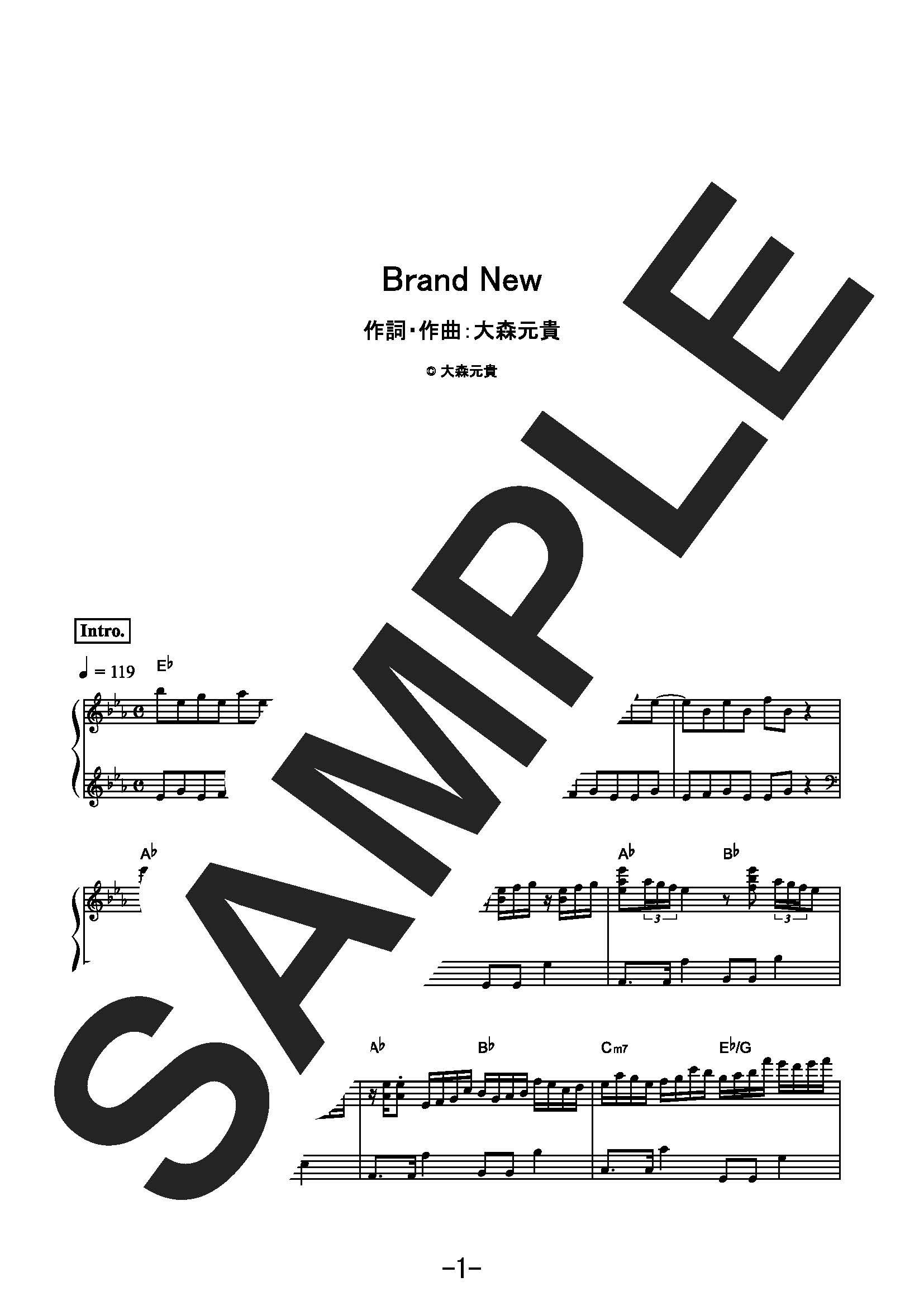 【楽譜】Brand New／Mrs. GREEN APPLE (ピアノ＆ヴォーカル)